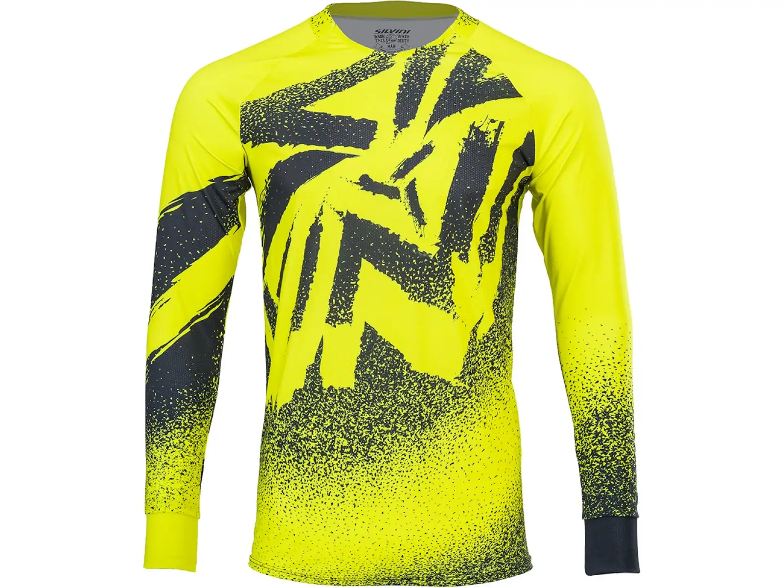 Silvini Cortino Herrentrikot Langarm Neon/Schwarz.