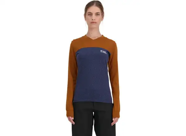 Mons Royale Redwood Enduro VLS Damen-T-Shirt Midnight Terrazzo/Kupfer Größe S.