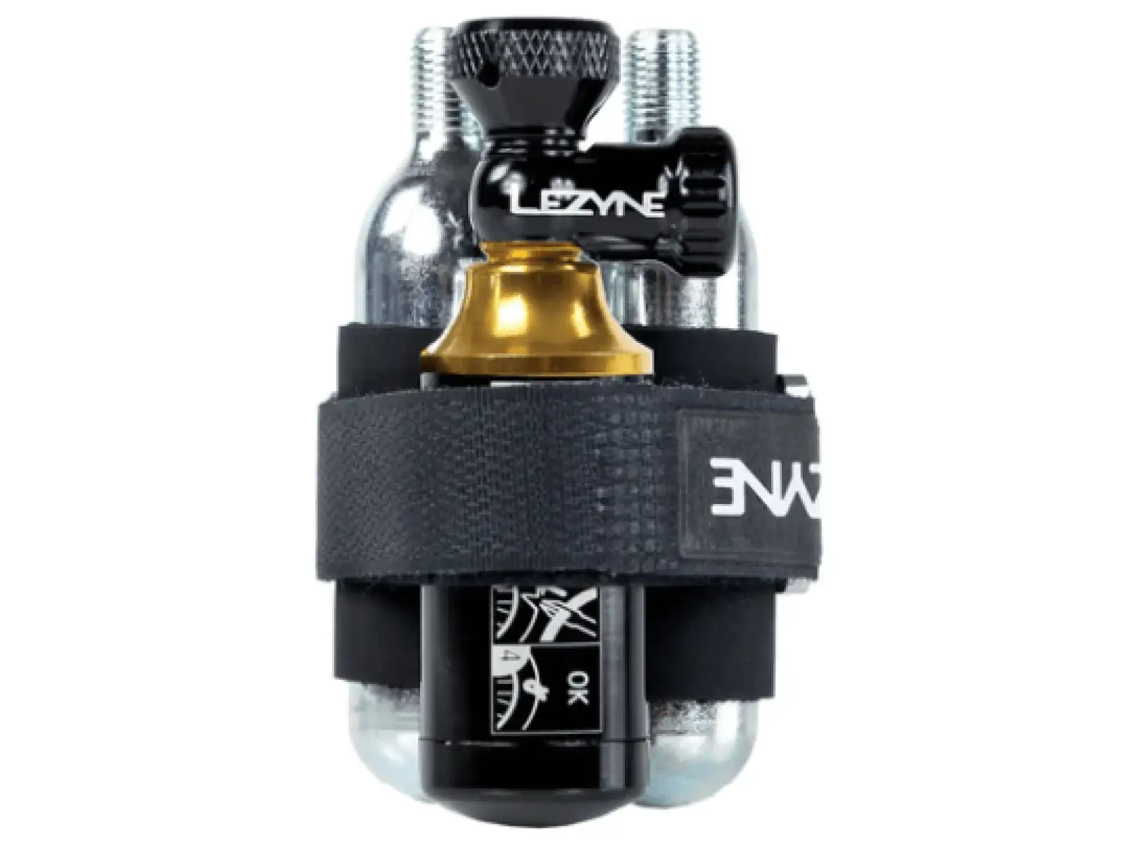 Lezyne Tubeless CO2 Reparaturset für schlauchlose Reifen mit Blaster Black Kartusche.