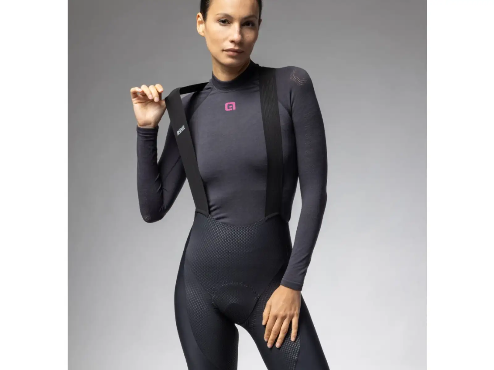 Alé R-EV1 Voltage Damen Winterhose mit Trägern schwarz