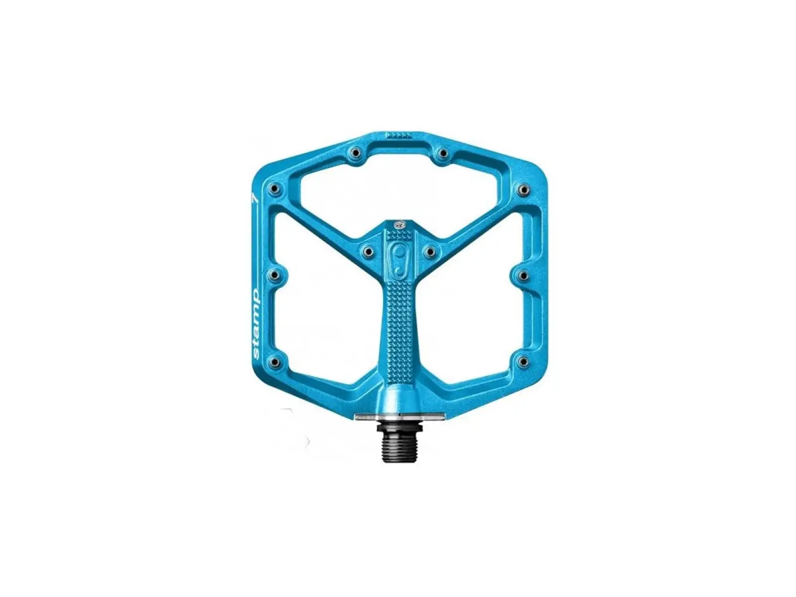 Crankbrothers Stamp 7 Große Plattformpedale in Electric Blue.