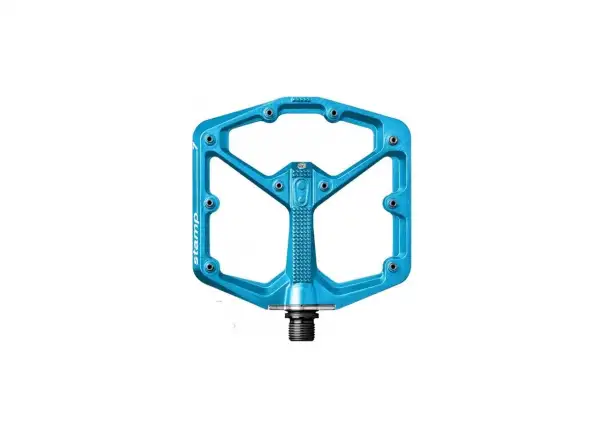 Crankbrothers Stamp 7 Große Plattformpedale in Electric Blue.
