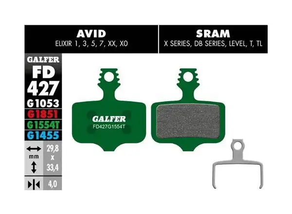 Galfer FD427 Pro G1554T Bremsbeläge für Avid/Sram