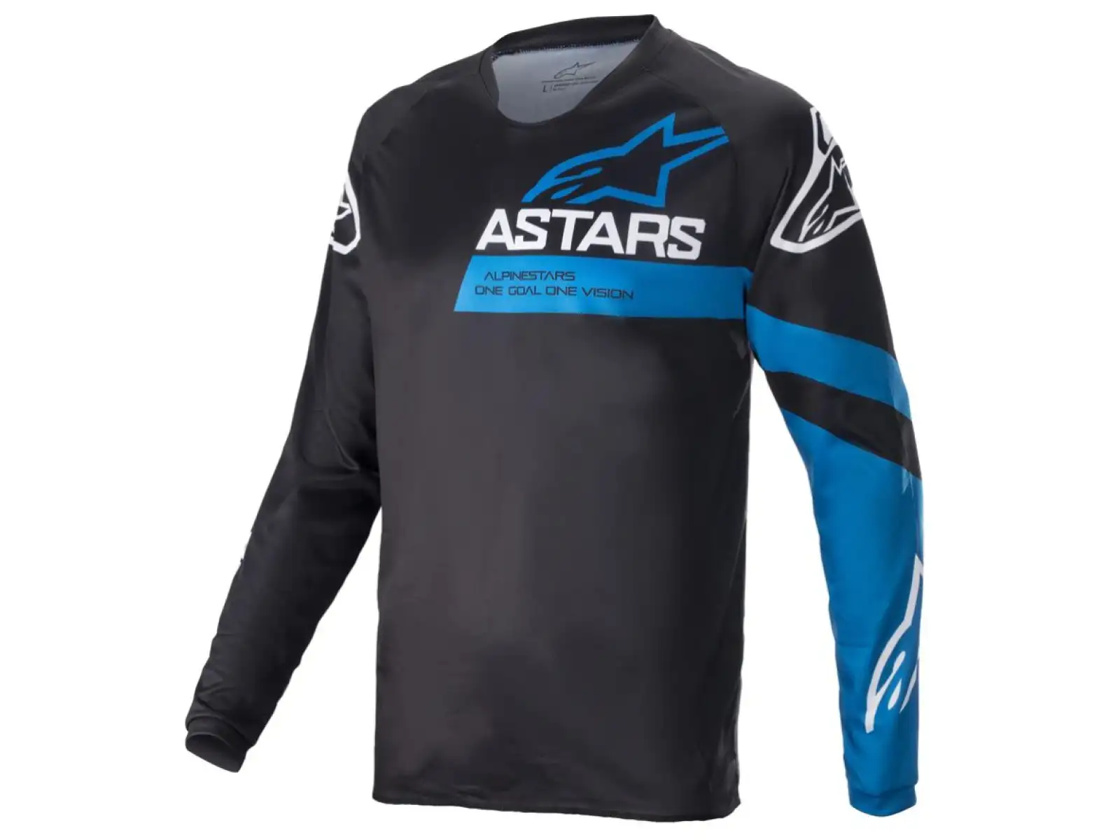 Alpinestars Racer V3 Herren-Trikot langärmelig Schwarz/Hellblau