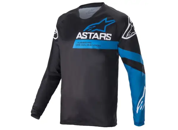 Alpinestars Racer V3 Herren-Trikot langärmelig Schwarz/Hellblau