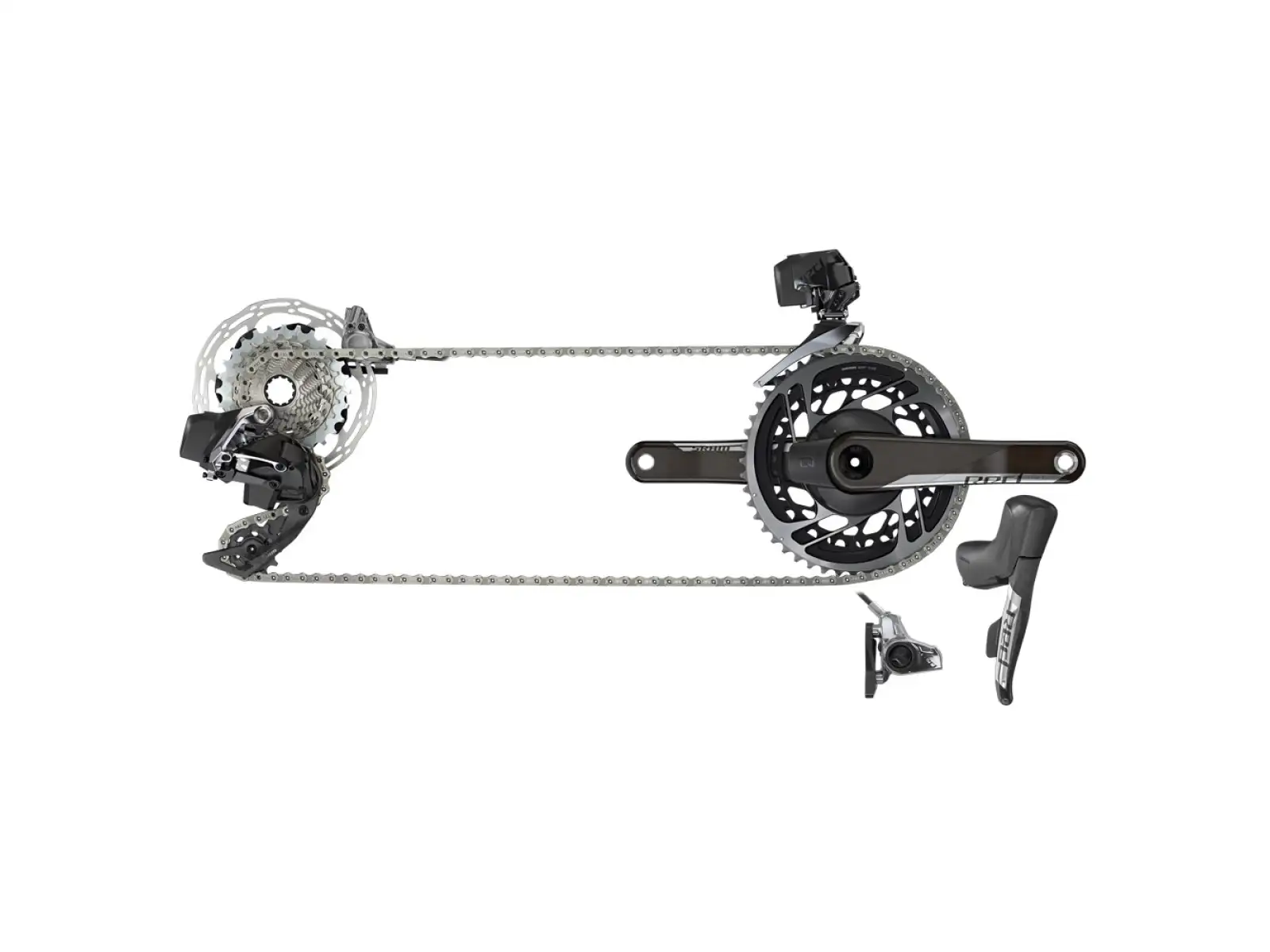 Sram Red eTap AXS HRD 2×12-fach Rennrad-Gruppe - 6B Scheiben
