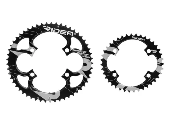 Ridea LS elliptische Straßenkettenblätter 53/39 Zähne schwarz/weiß