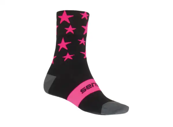 Sensor Stars Socken schwarz/pink