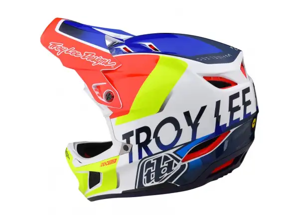 Troy Lee Designs D4 Composite Mips Qualifier Helm White/Blue