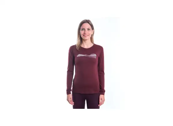 Sensor Merino Air PT Hills Damen Langarmshirt Port Red