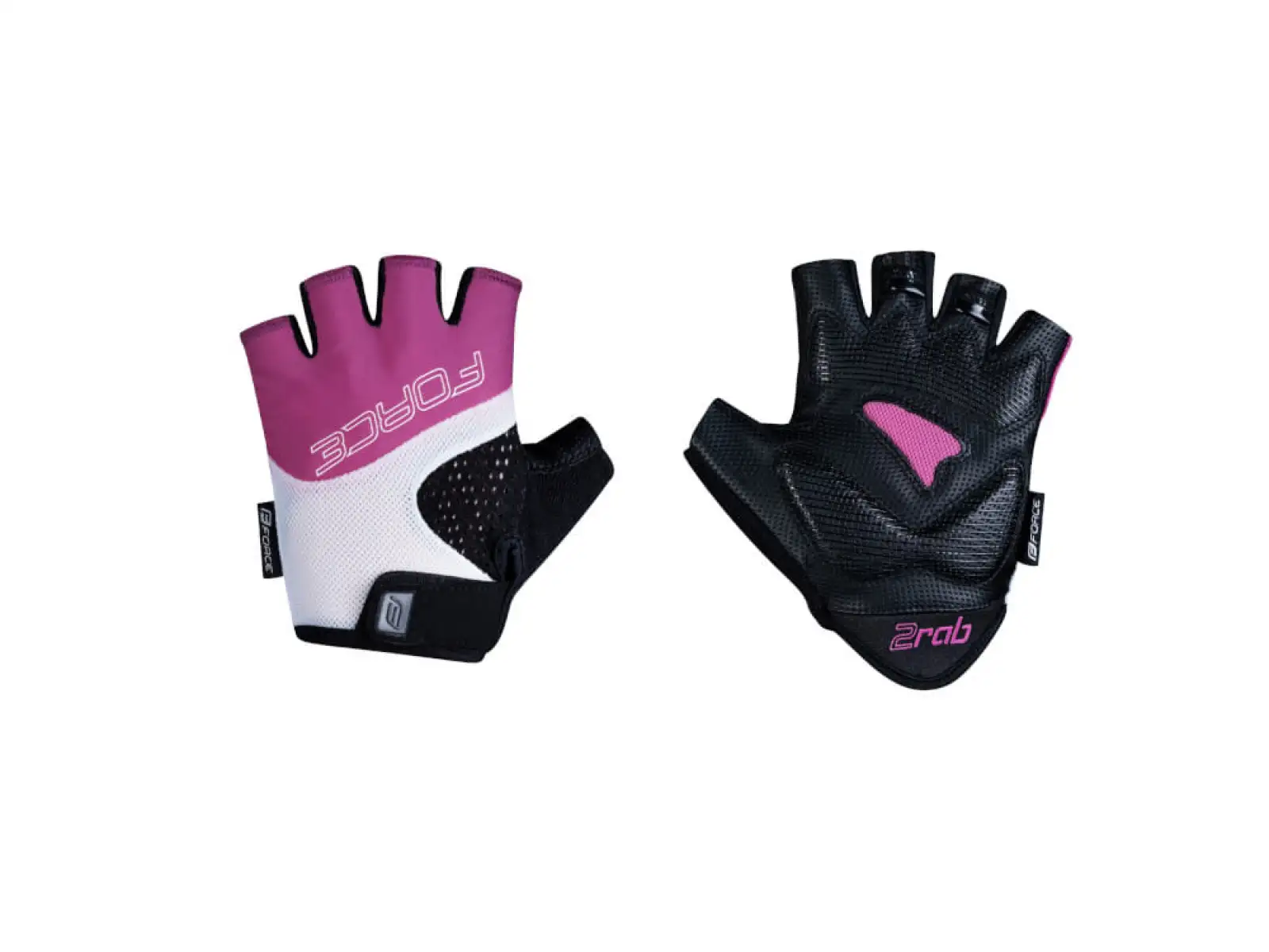 Force Rab 2 Kid kurze Handschuhe schwarz/rosa/weiß