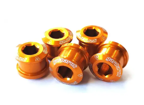 Garbaruk bietet eine Set von Schrauben für den Umwerfer in Orange an.