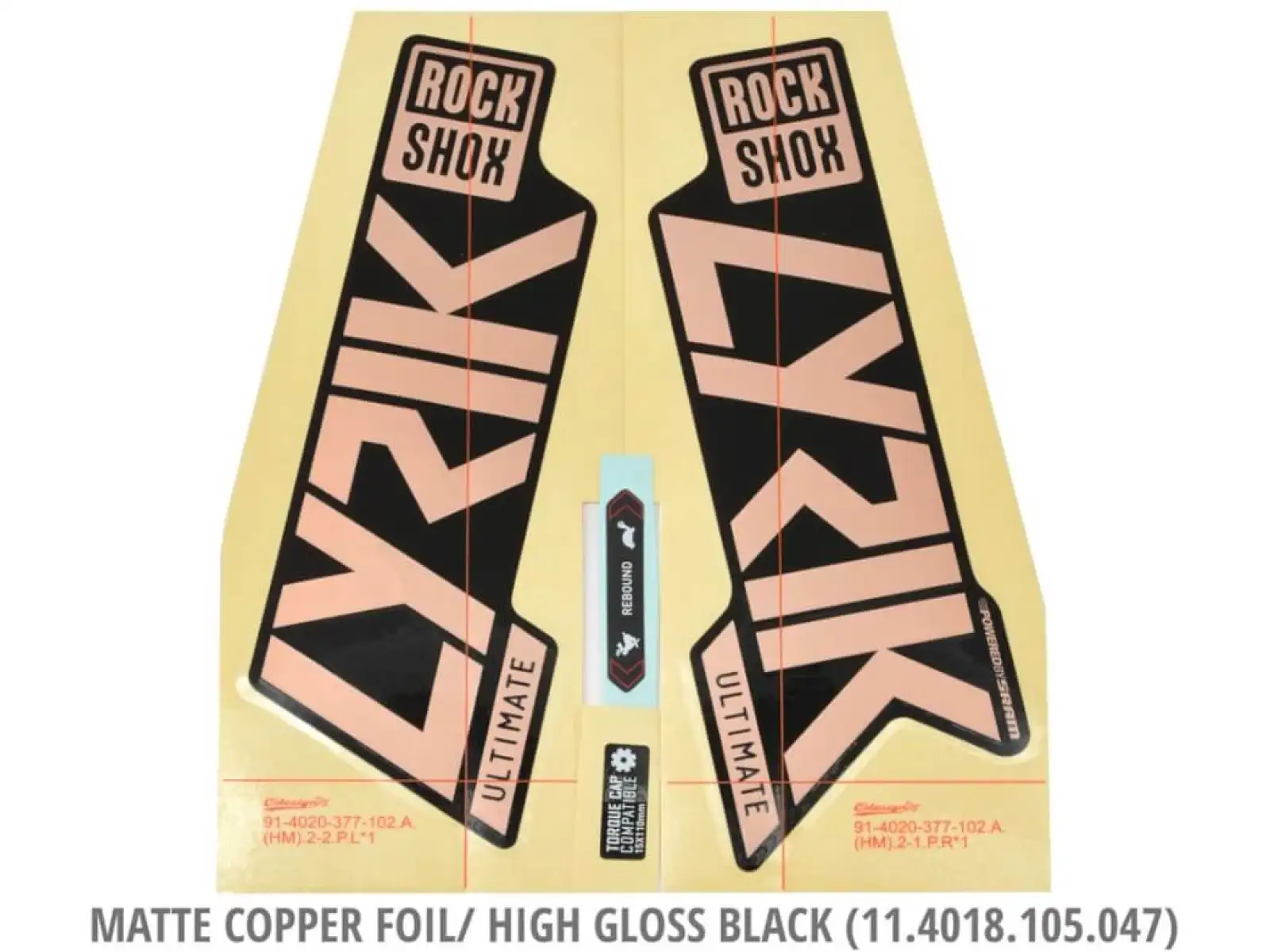 Rock Shox Decal Lyrik Ultimate 27,5"/29" 2021 Matte Copper Foil / High Gloss Black