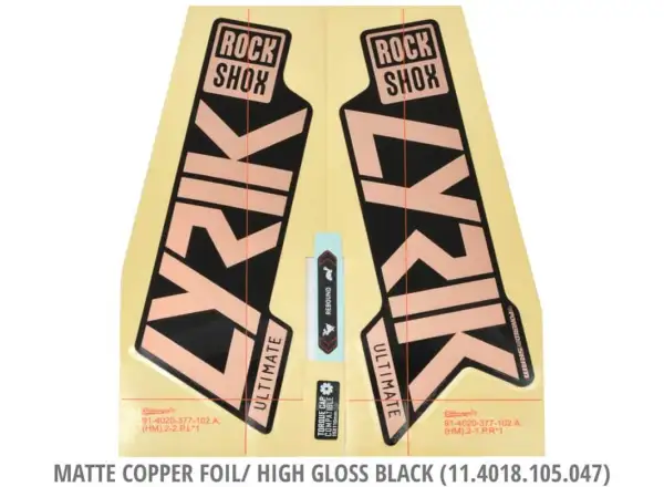 Rock Shox Decal Lyrik Ultimate 27,5"/29" 2021 Matte Copper Foil / High Gloss Black