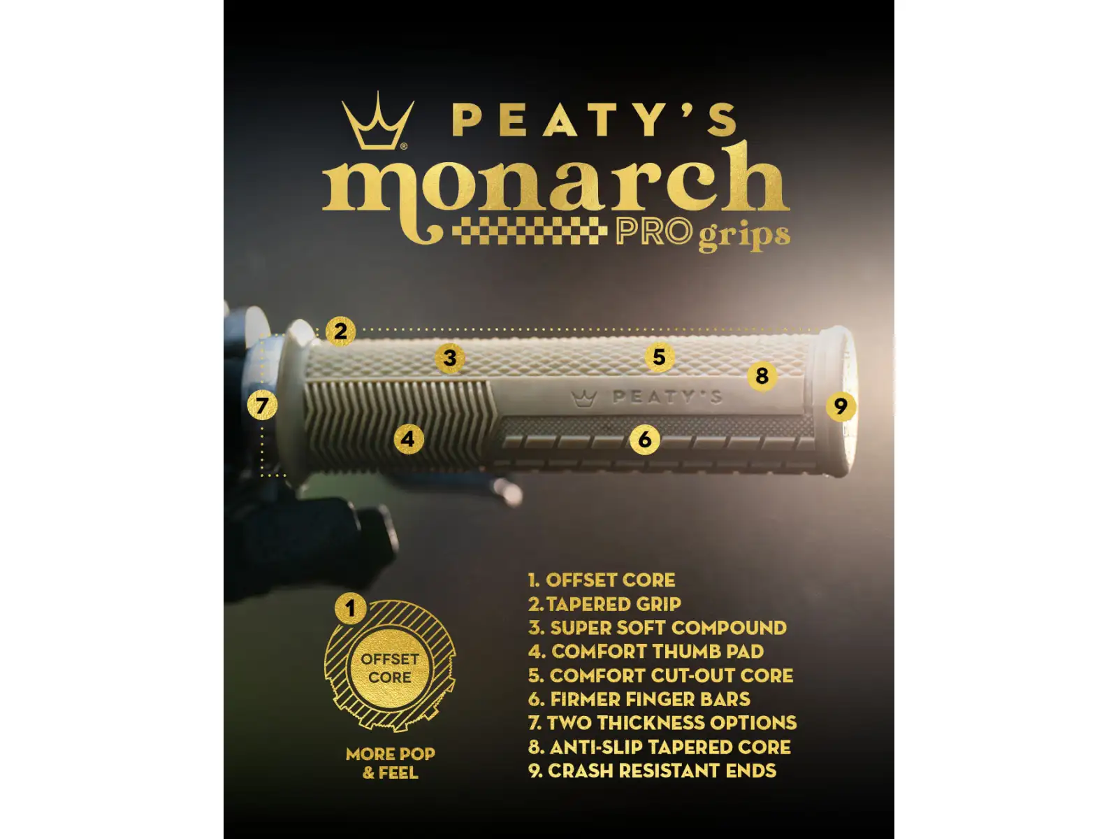 Peatys Monarch Pro Knurl Thin Griffe Black