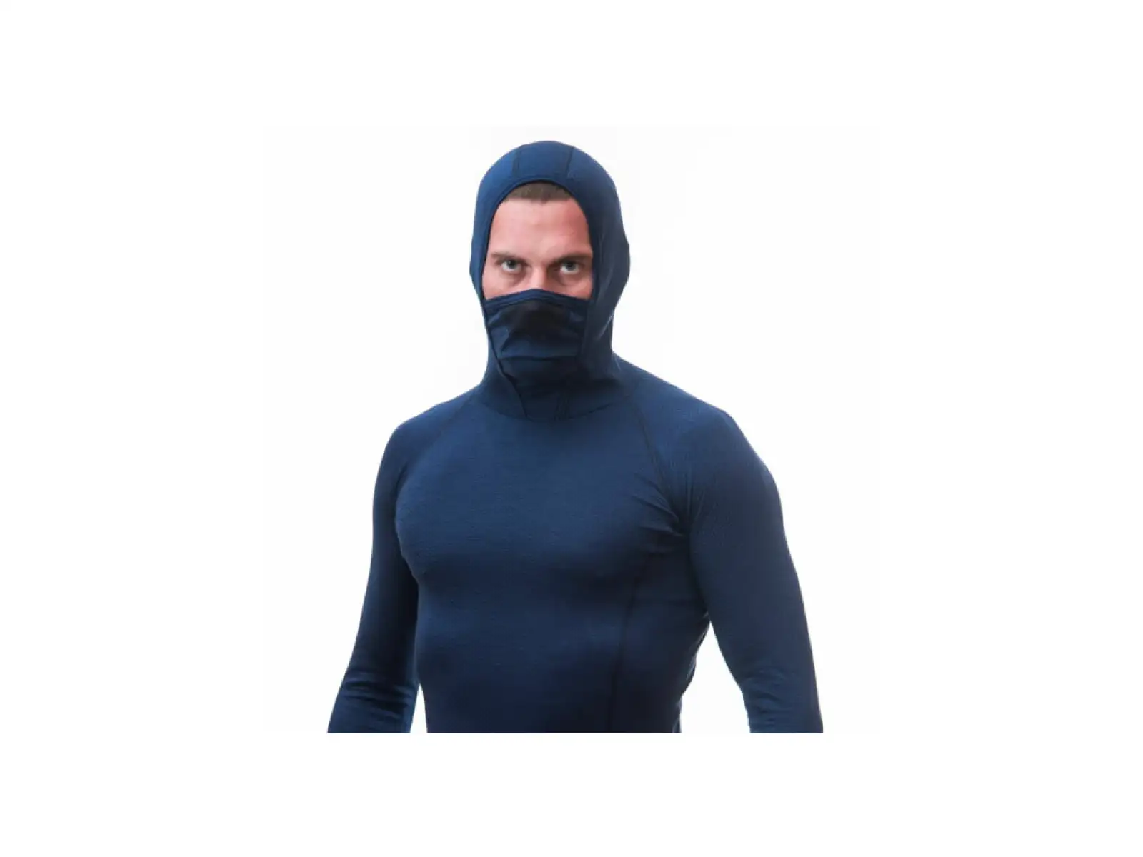 Sensor Merino DF Herren T-Shirt Langarm mit Kapuze Deep Blue