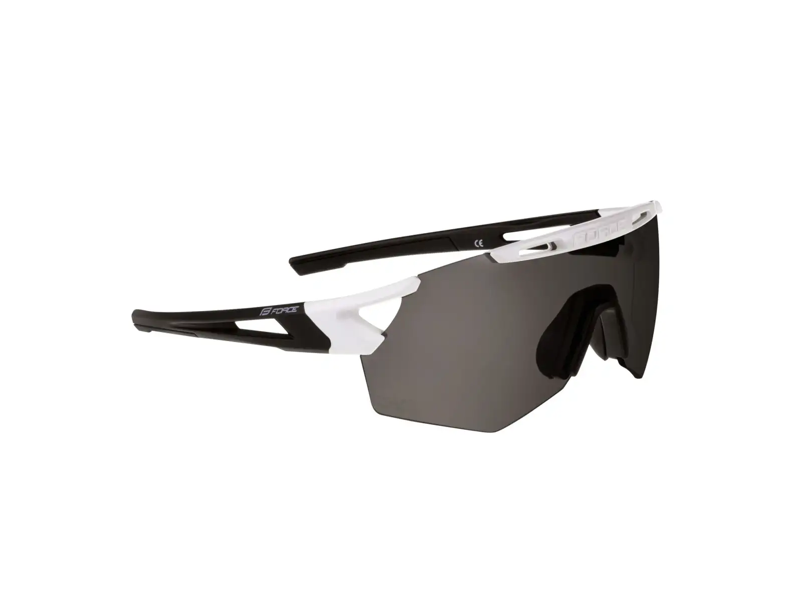 Force Arcade Fahrradbrille Weiß/Schwarz/Schwarz polarisierte Gläser