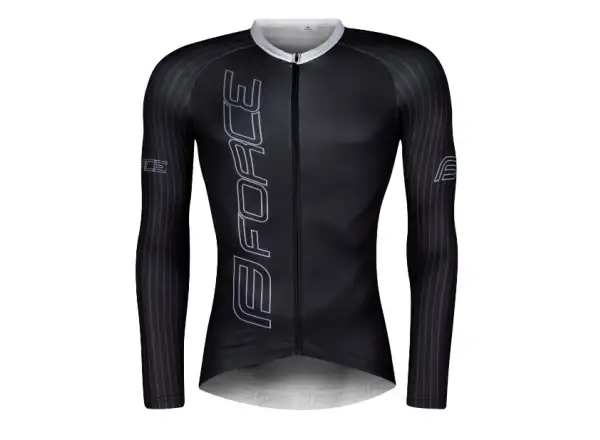 Force F Team Pro Herrentrikot Langarm Schwarz-Grau