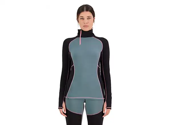 Mons Royale Olympus Half Zip WMNS Damen Langarmshirt burnt sage/schwarz