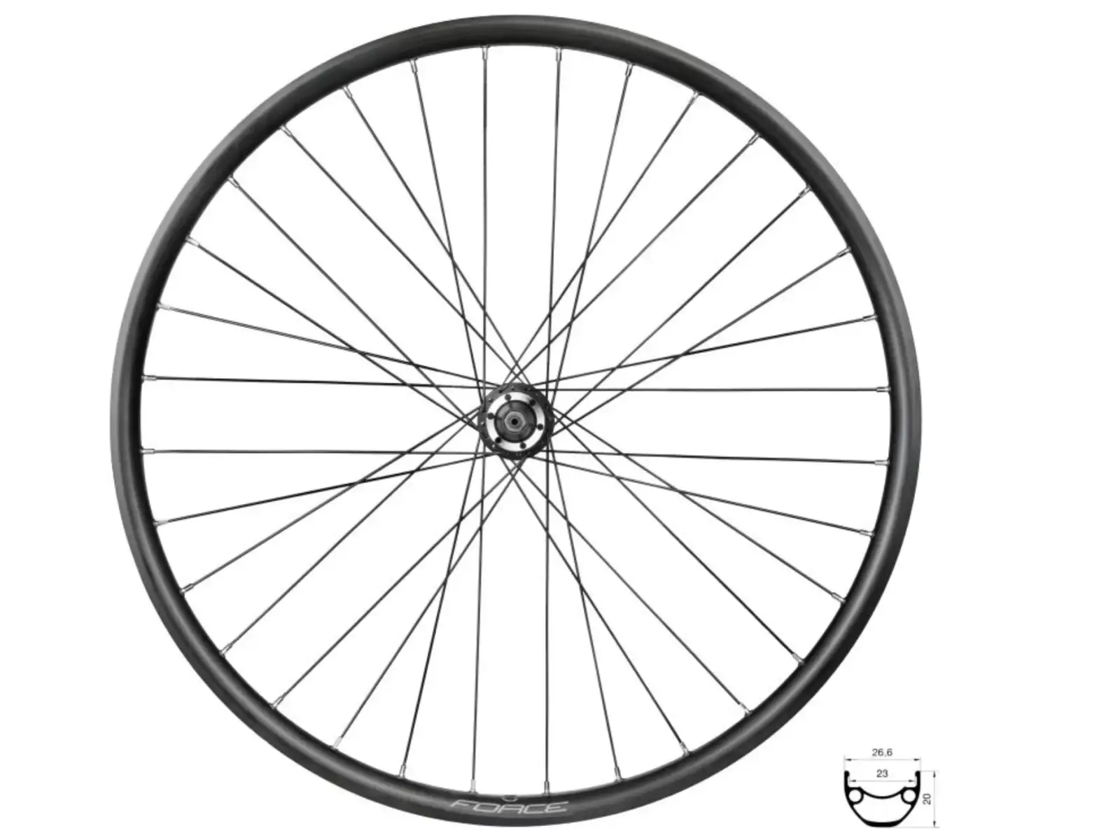 Force XC Disc 584×23 hinteres eingespeichtes Rad F804333 32 Löcher