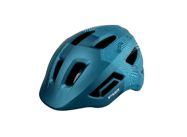 R2 Pulse Kinderfahrradhelm petrol blau/hellblau