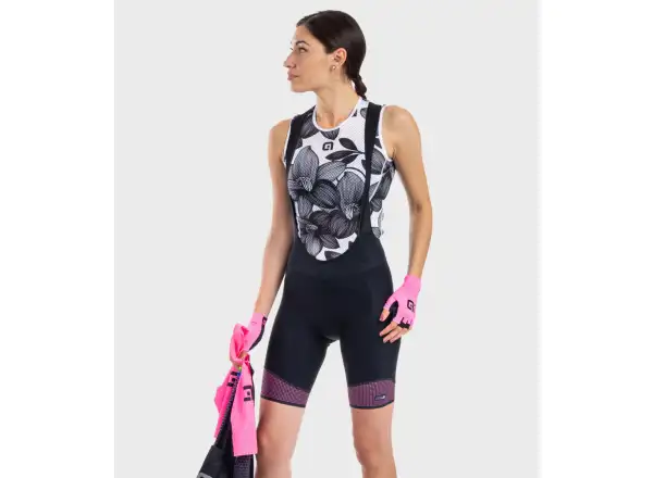 Alé PR-S Master 2.0 Damen Shorts mit Latz und Polsterung Black/Fluo Pink