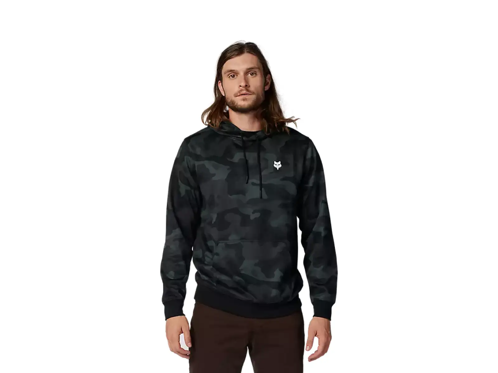 Fox Head Camo Fleece Herrenhoodie Schwarz Camouflage