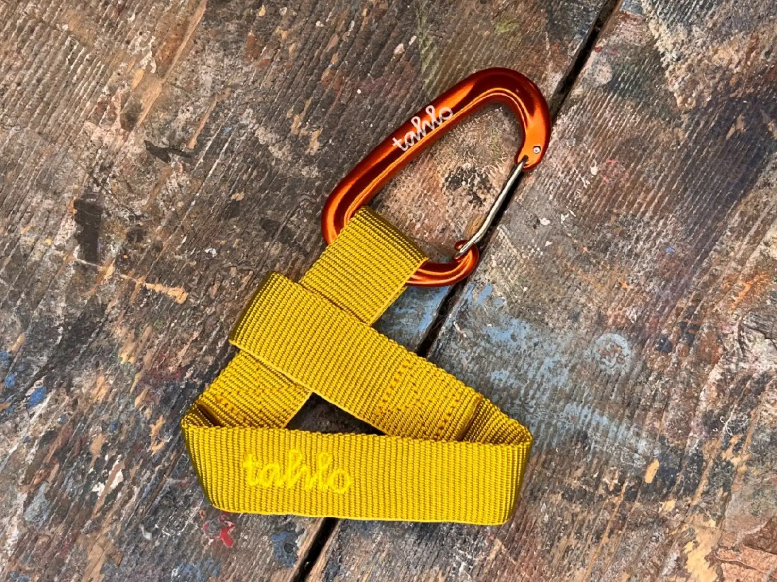 Zugseil Premium Umhängeband mit Karabiner gelb