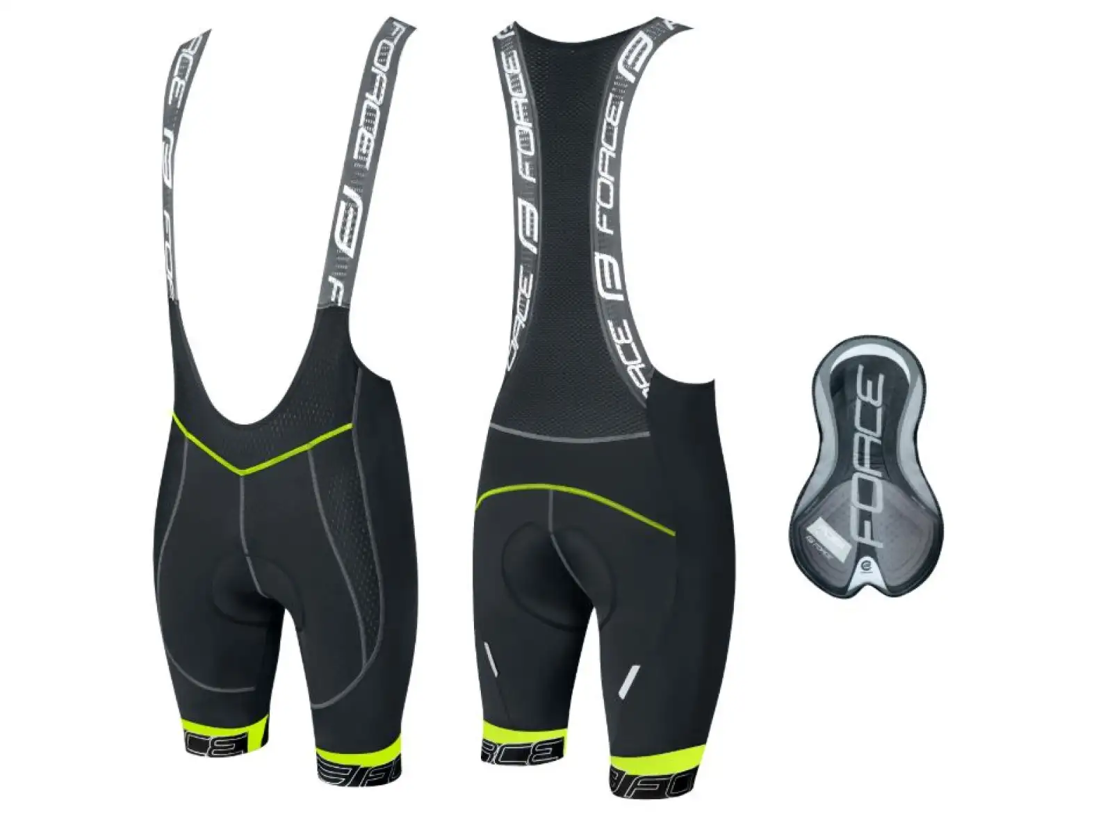 Force Fame Herren-Shorts mit Einlage und Latz Schwarz/Fluo
