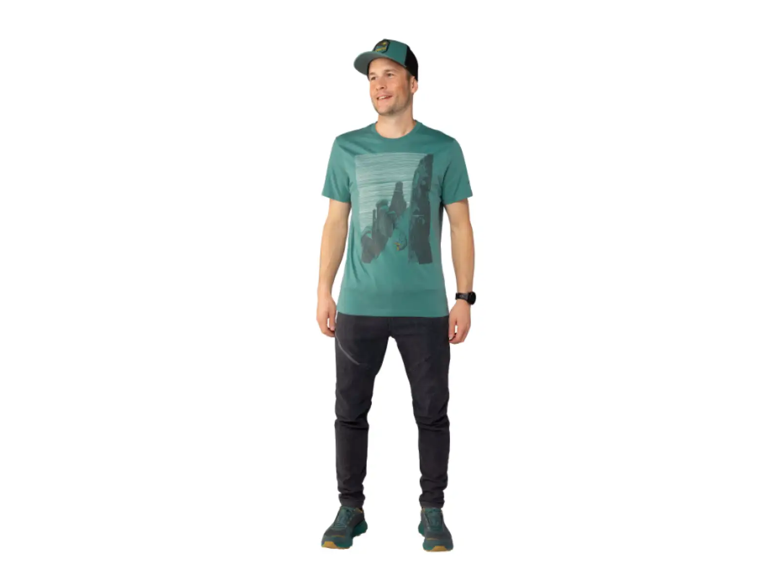 Dynafit X Simon Charriere Herren T-Shirt Kurzarm Atlantic/Dolomiti