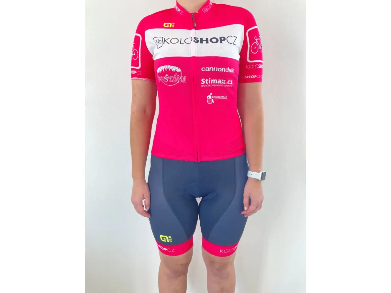 Alé Team Prime Koloshop LTD Damen-Trikot Kurzarm pink/weiß