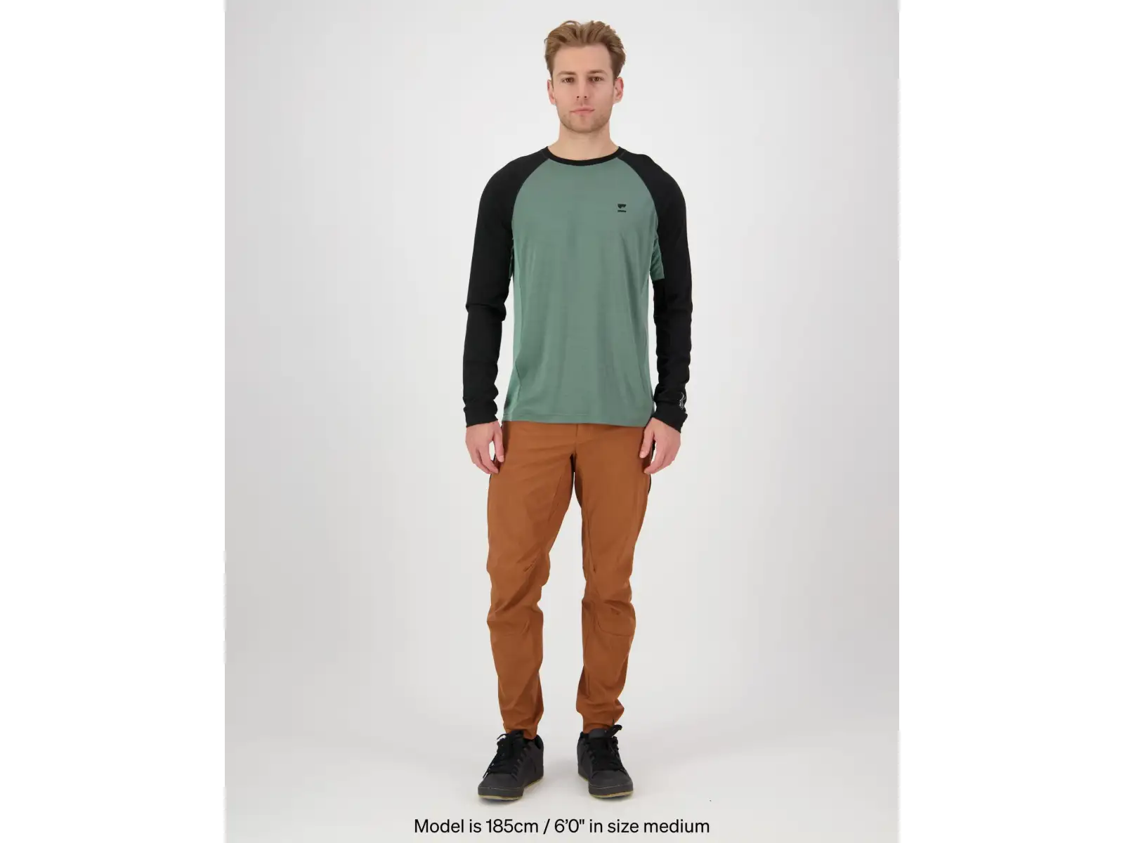 Mons Royale Tarn Merino Herren T-Shirt Langarm Cypress / Black / Thyme