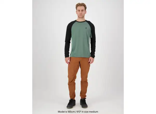 Mons Royale Tarn Merino Herren T-Shirt Langarm Cypress / Black / Thyme