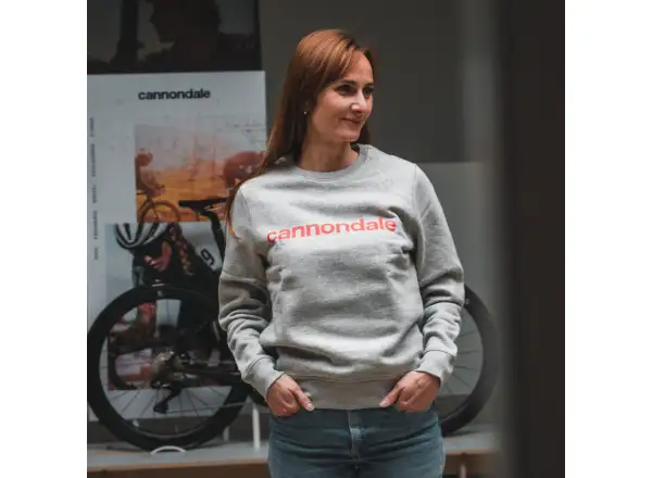 Cannondale Lifestyle Kapuzenpullover langer Ärmel Heather Grey/Rally Red