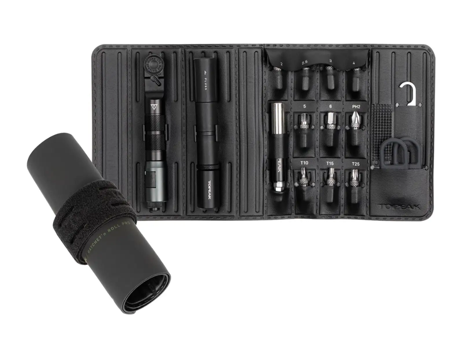 Topeak Ratchet'n Roll Pro Werkzeugset mit Ratsche 17 Funktionen Schwarz