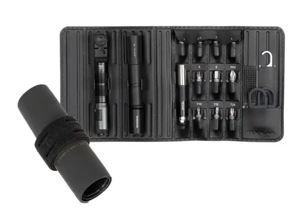 Topeak Ratchet'n Roll Pro Werkzeugset mit Ratsche 17 Funktionen Schwarz