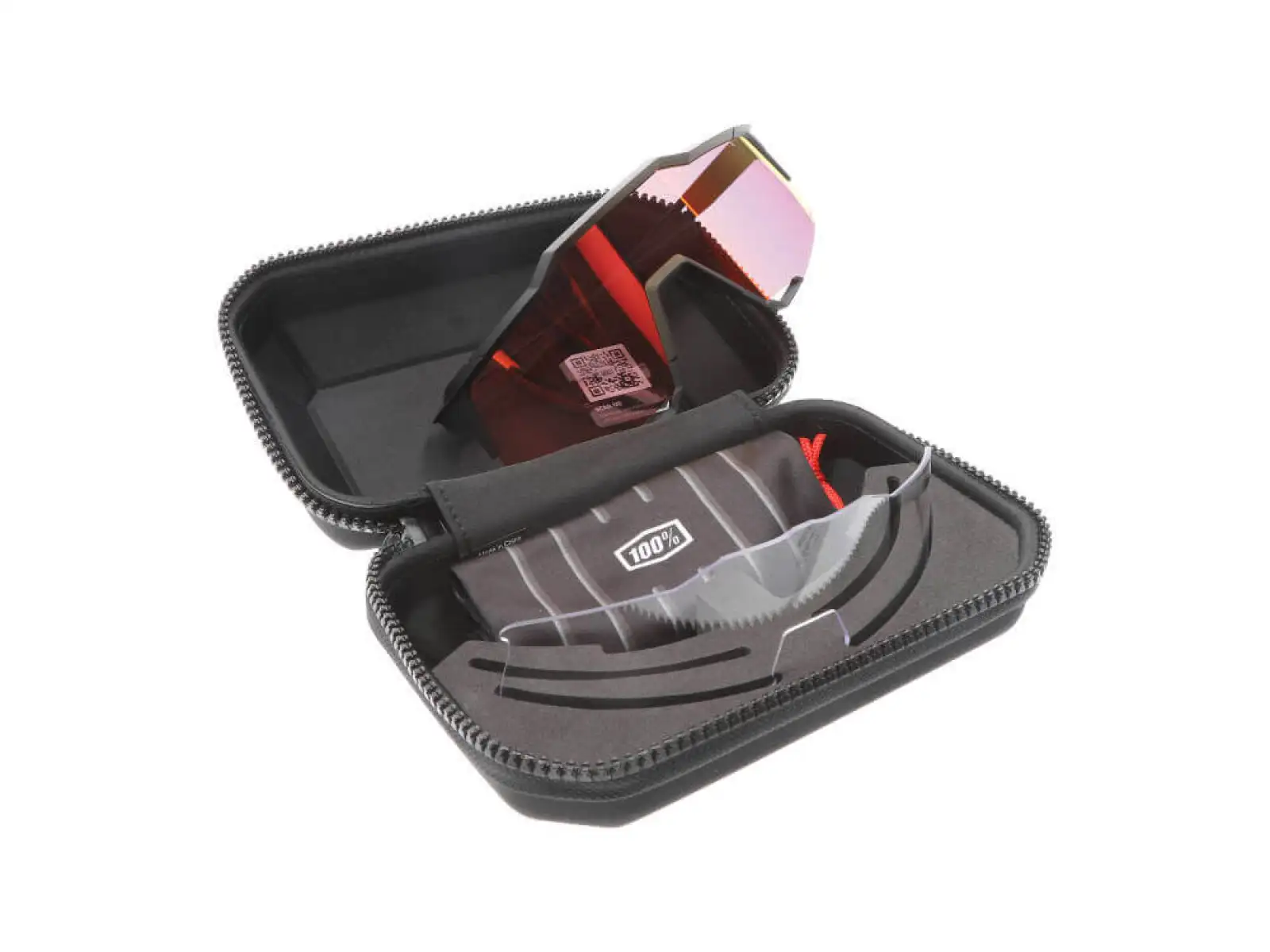100% Performance Speedcraft Radbrille Soft Tact Black/HIPER Rot Multilayer