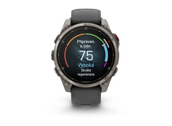 Garmin fenix 8 Pro 47 mm, AMOLED Sapphire, Titanium mit Silikonarmband Graphite/Black