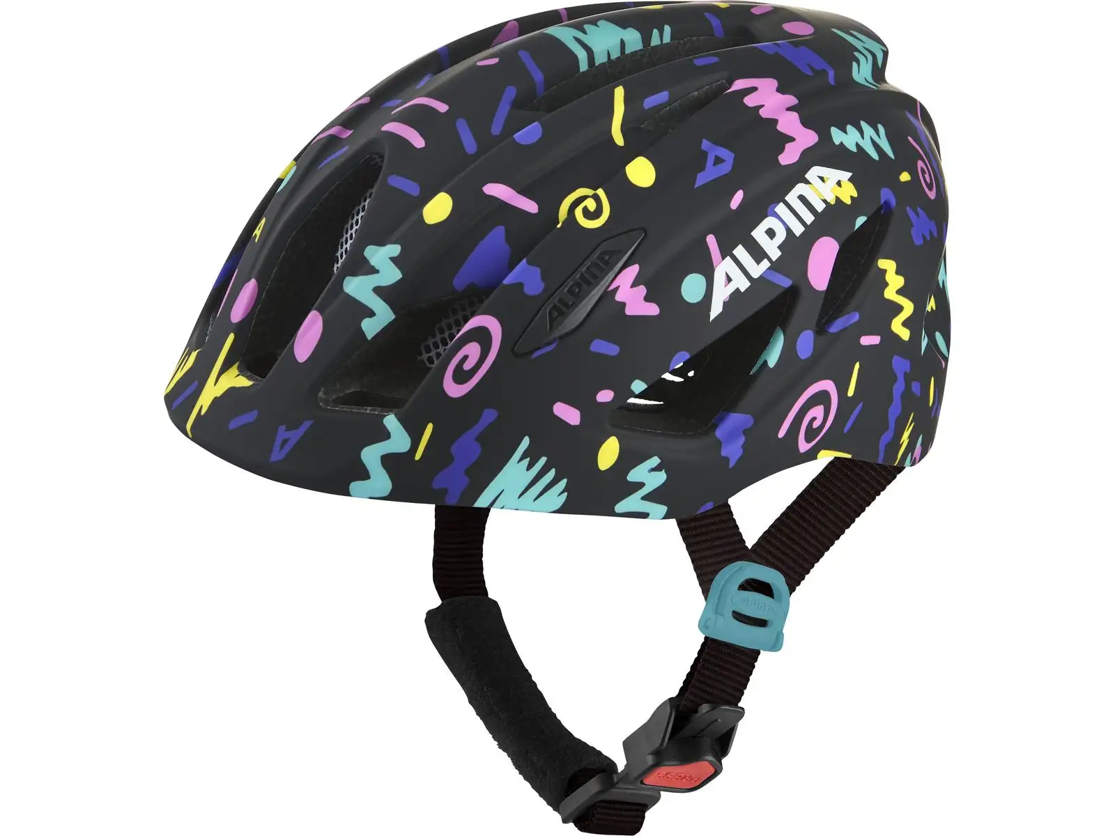 Alpina Pico Kinderhelm Black Confetti Gloss