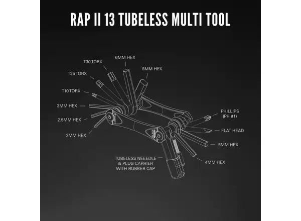Lezyne Rap II-13 Tubeless Multitool schwarz
