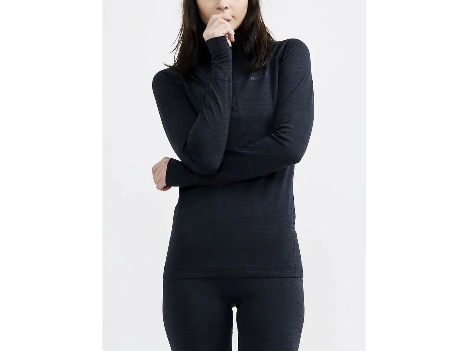 Craft CORE Dry Active Comfort Zip Damen Langarmshirt Schwarz