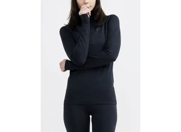 Craft CORE Dry Active Comfort Zip Damen Langarmshirt Schwarz