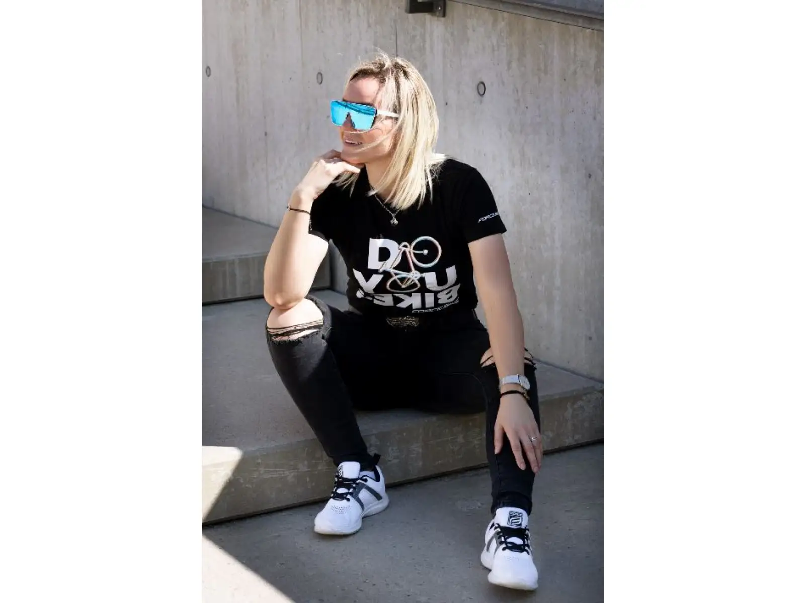 Force Bike Unisex T-Shirt Kurzarm Schwarz.