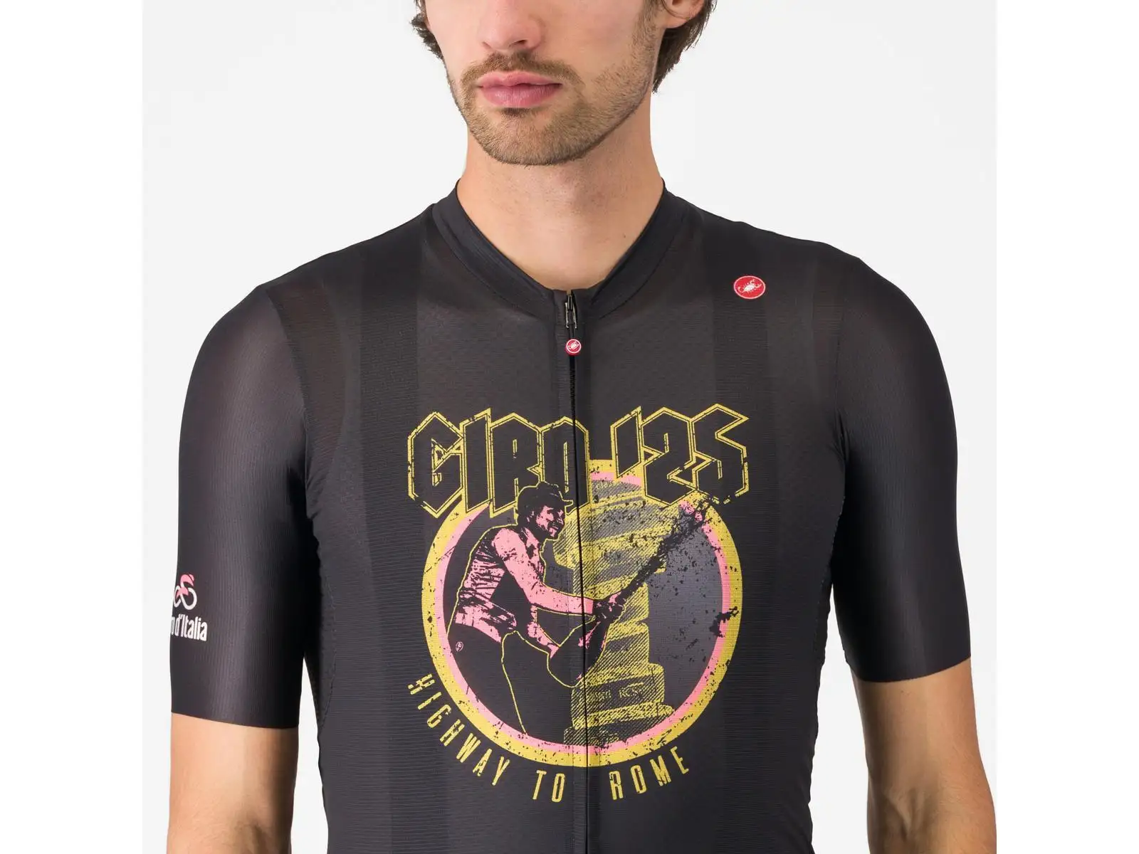 Castelli Giro Highway To Rome Herren-Trikot kurzarm Nero