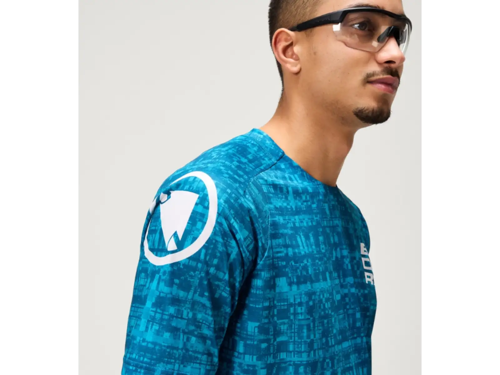 Endura LTD Grid Print Herren Trikot Kurzarm Atlantic