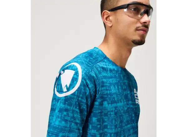 Endura LTD Grid Print Herren Trikot Kurzarm Atlantic