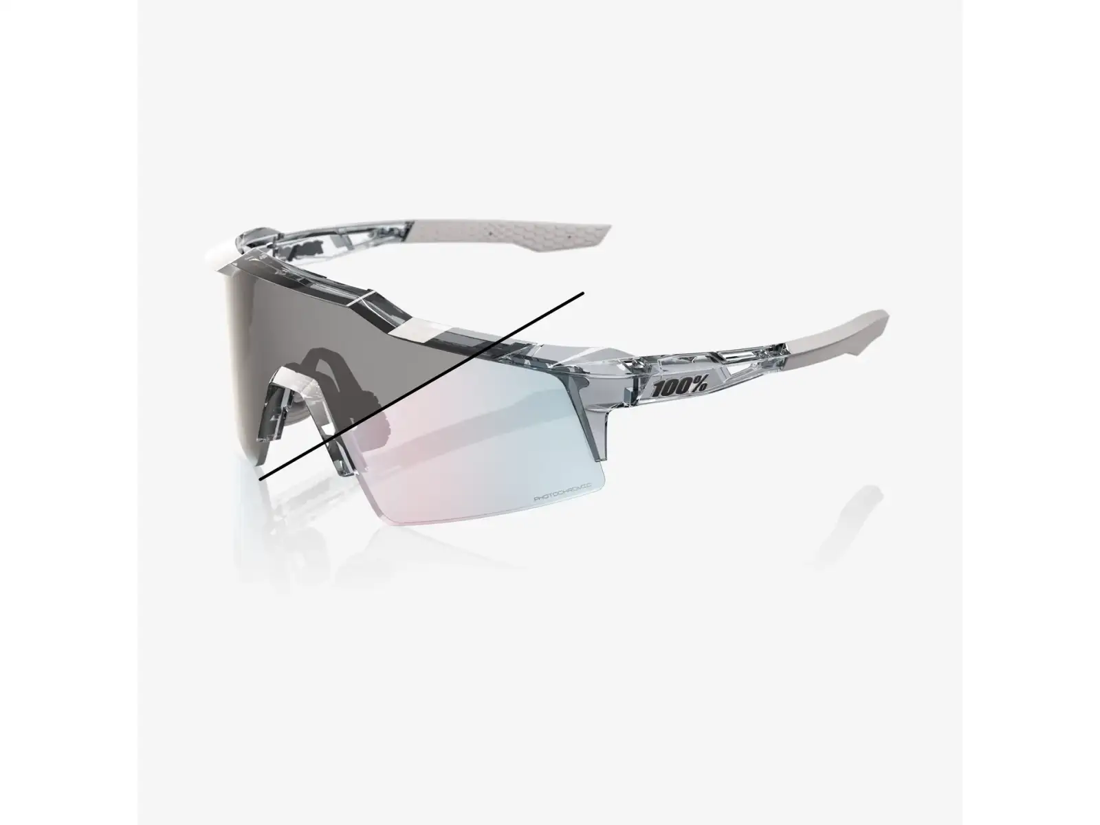 100% Speedcraft SL Sonnenbrille Polished Translucent Grey - Rose Gold Photochromic