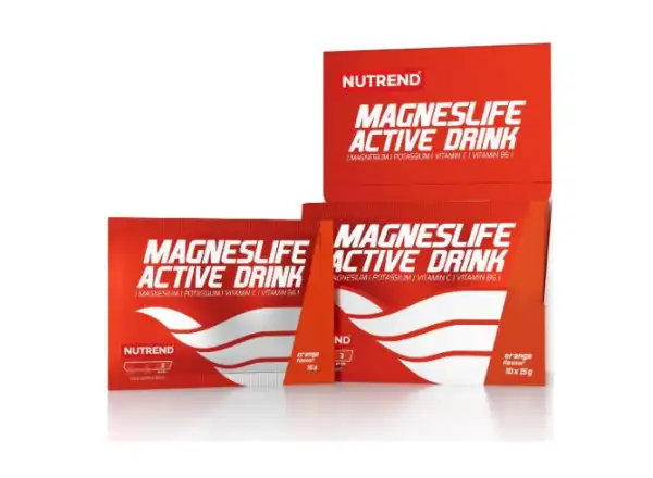 Nutrend Magneslife Active Drink Packung mit 10 Stück à 15 g Orangengeschmack.