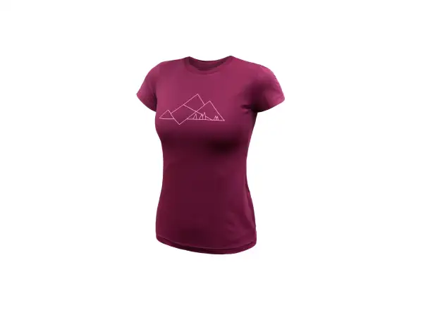 Sensor Coolmax Geo Mountains Damen T-Shirt Kurzarm Lilla