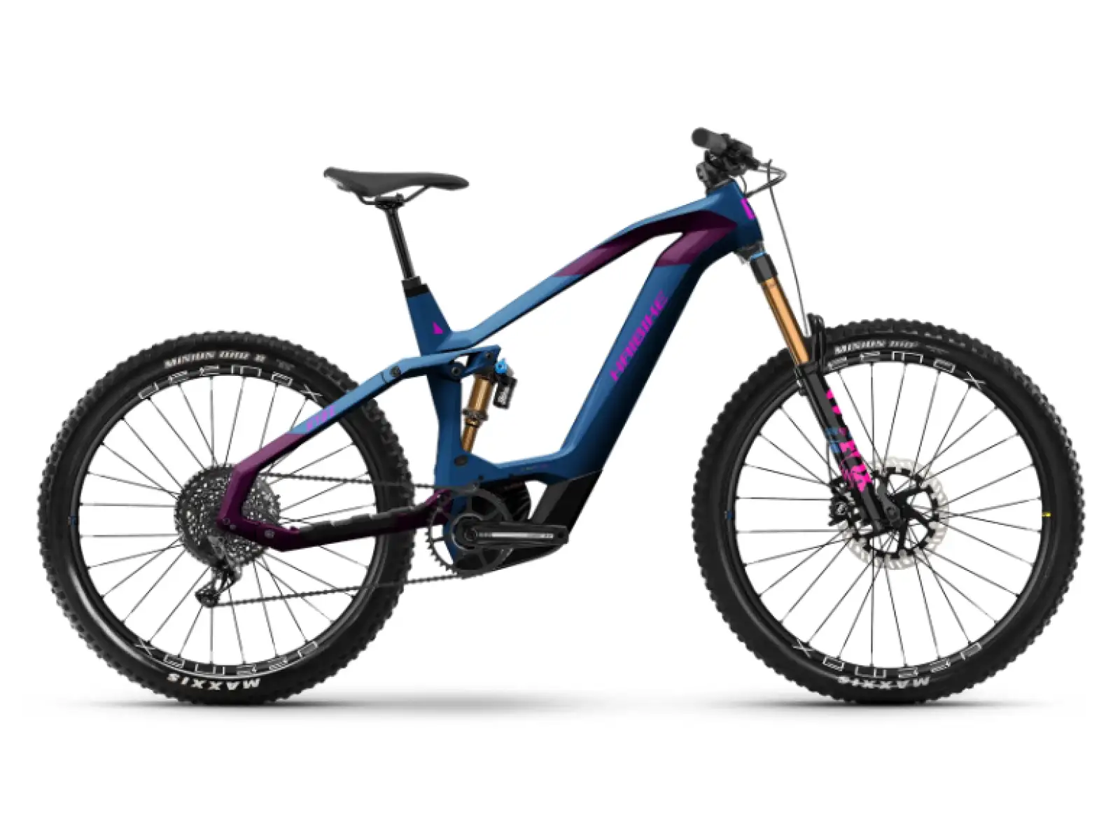 Haibike Hybe 11 Blau/Magenta/Rosa vollgefedertes Elektrofahrrad